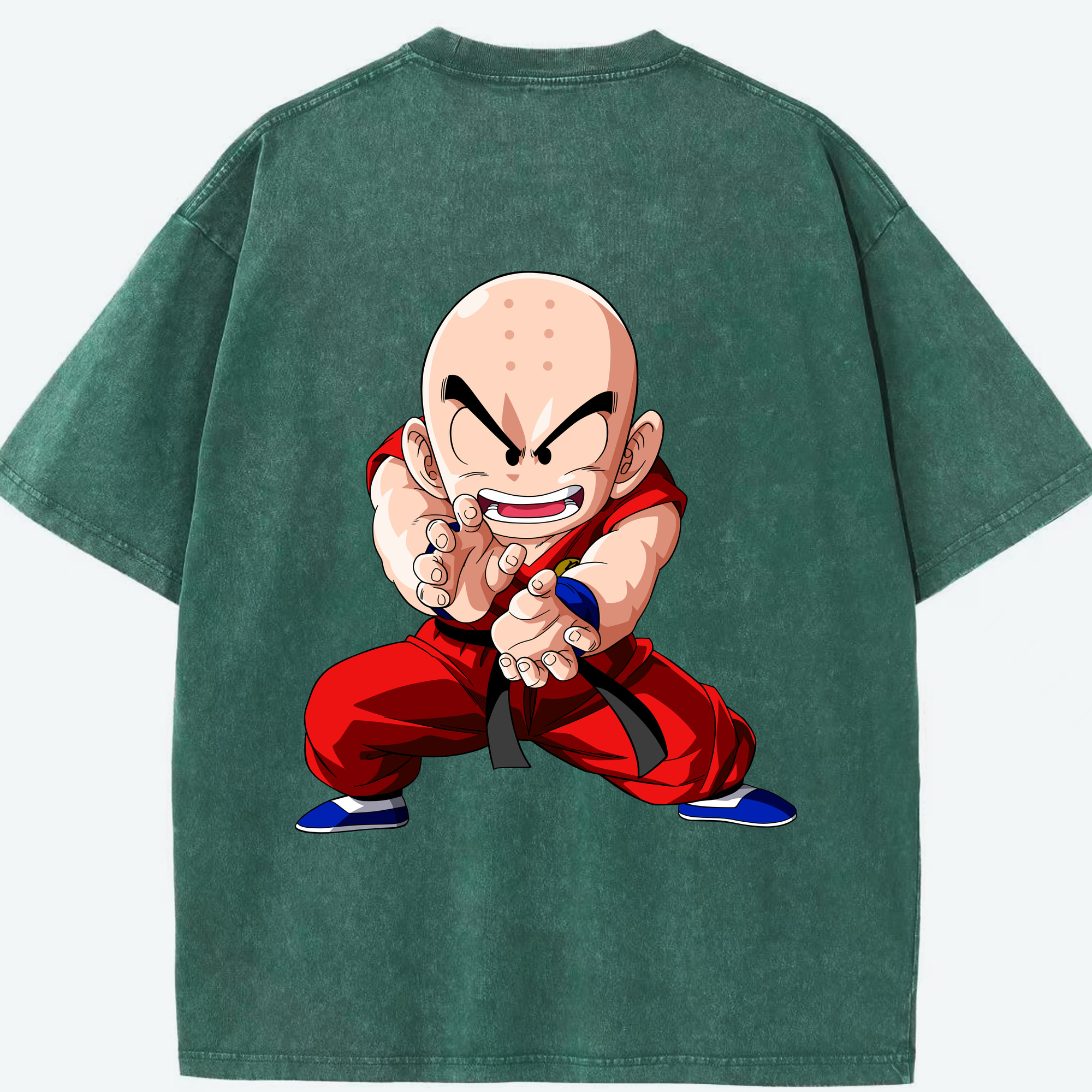 （画像用） ドラゴンボール クリリン DRAGON BALL krillin 綿100% ヴィンテージ風 半袖Tシャツ（背面プリント）